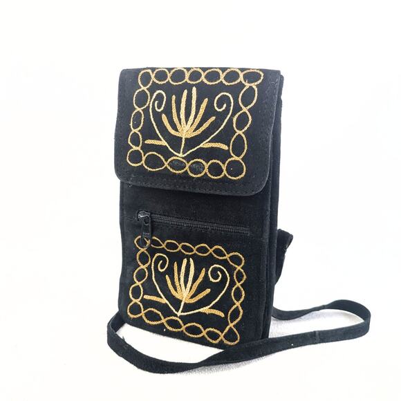 Handmade convertible soft suede embroidered bag - Picture 1 of 5